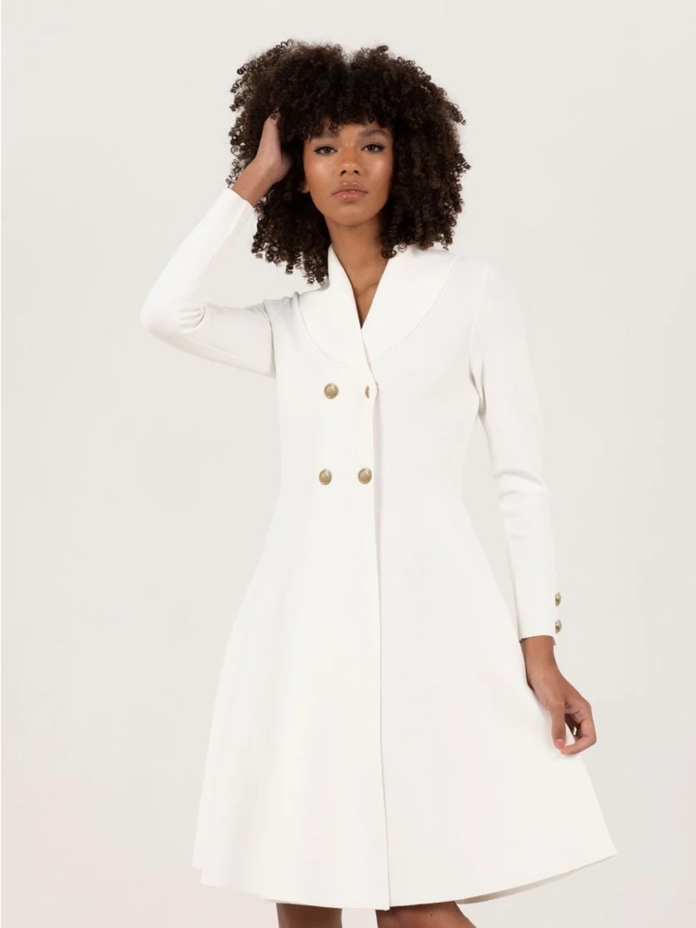 Aleeza Paris Chardonnay Knit Blazer Dress
